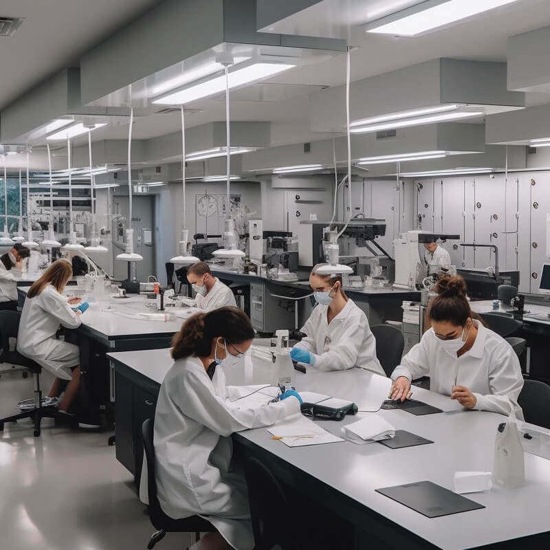 Diverse group of students collaborating on research