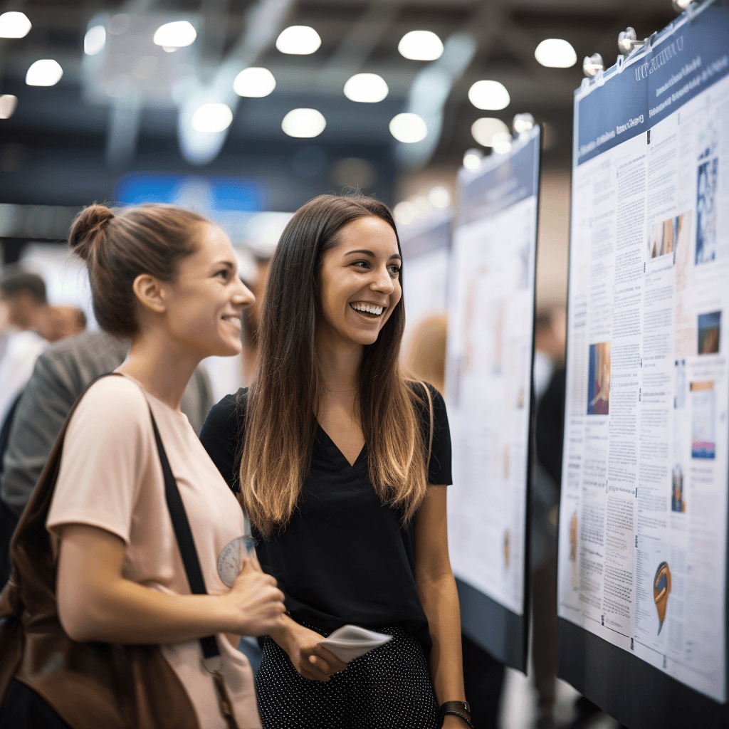Student presenting research findings at a conference